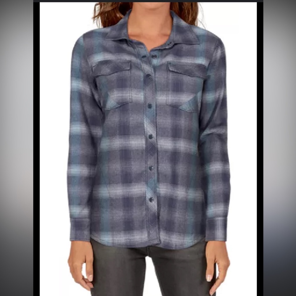 Prana Gray / Lavender Flannel Shirt Jacket